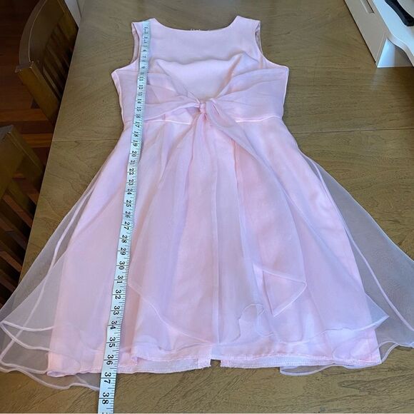 Vintage Geary Roark Pink Mini Cocktail Dress with Organza overlay Size 8 - Picture 9 of 10